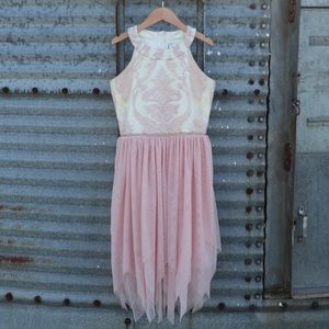 Rare Editions Pink and White Formal Dress